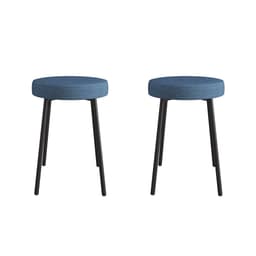 Conjunto com 2 Bancos Bock Linho Azul e Preto
