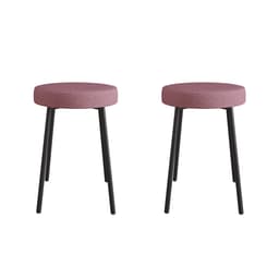 Conjunto com 2 Bancos Bock Linho Rosa e Preto