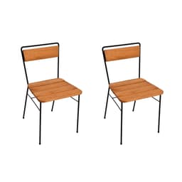 Conjunto com 2 Cadeiras Porto Natural e Preto