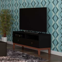 Rack Oriente Preto e Imbuia 110 cm