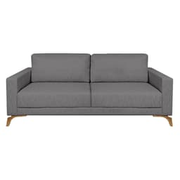 Sofá 3 Lugares Henry Veludo Cinza 210 cm