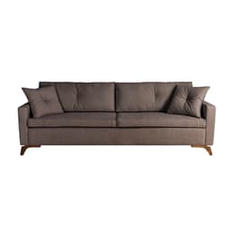 Sofá 3 Lugares Viena Veludo Marrom 230 cm