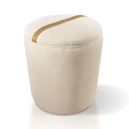 Puff Maré Decorativo Linho Palha