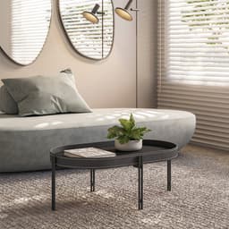 Mesa de Centro Oval Monaco Preta
