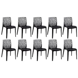 Kit 10 cadeiras Gruvyer jantar cozinha Preto