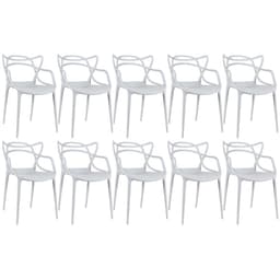 Kit 10 cadeiras Masters Allegra Cinza claro