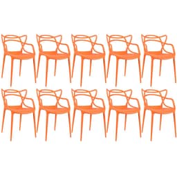Kit 10 cadeiras Masters Allegra Laranja