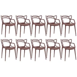 Kit 10 cadeiras Masters Allegra Marrom
