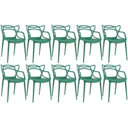 Kit 10 cadeiras Masters Allegra Verde escuro