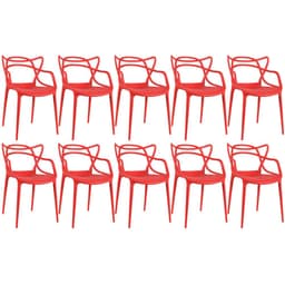 Kit 10 cadeiras Masters Allegra Vermelho