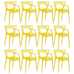 Kit 12 cadeiras Masters Allegra Amarelo