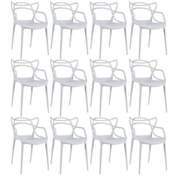 Kit 12 cadeiras Masters Allegra Cinza claro