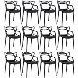 Kit 12 cadeiras Masters Allegra Preto
