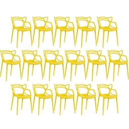 Kit 16 cadeiras Masters Allegra Amarelo