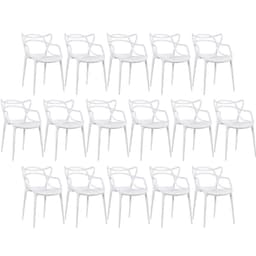 Kit 16 cadeiras Masters Allegra Branco