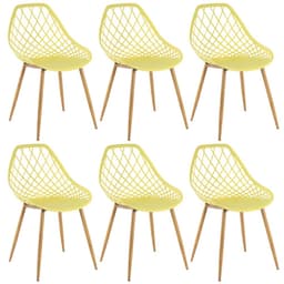 Kit 6 cadeiras Clarice Cleo Amarelo