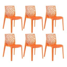 Kit 6 cadeiras Gruvyer Laranja