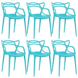 Kit 6 cadeiras Masters Allegra Azul Tiffany
