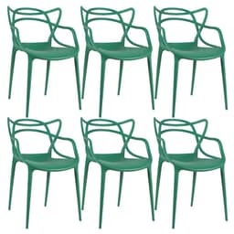 Kit 6 cadeiras Masters Allegra Verde escuro