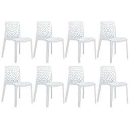 Kit 8 cadeiras Gruvyer Branco