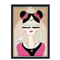 Quadro Caixa Com Led Frida Viva