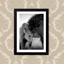 Quadro Leao Carinho 33X43cm