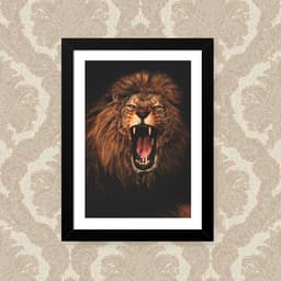 Quadro Leao Sépia 33X43cm