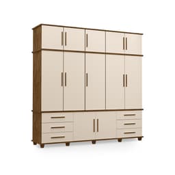 Roupeiro 5 Portas Munique Malbec Off White