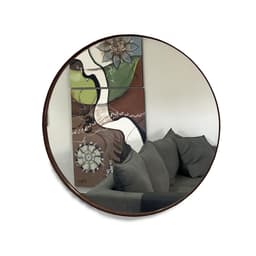 Espelho Redondo 50cm com Moldura Café