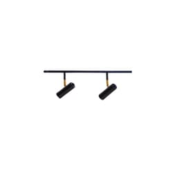 Trilho de Teto com 2 Spots Amaya Preto 50cm