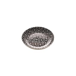 Prato de Sobremesa Egypt Branco e Preto 18 cm