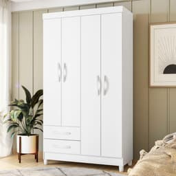 Guarda Roupa Emma 4 Portas Branco