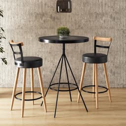 Kit Mesa Com 2 Banquetas Lisboa Preto