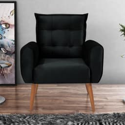 Poltrona Decorativa Vera Veludo Preto