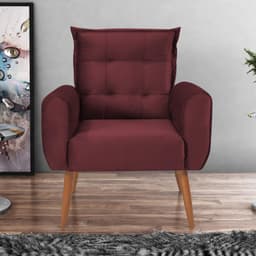 Poltrona Decorativa Vera Veludo Vinho