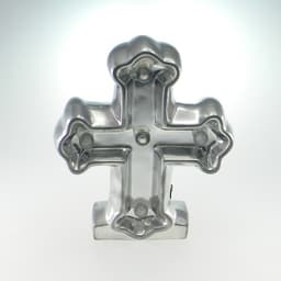Cruz C/ Luz Led Dourado Em Cerâmica