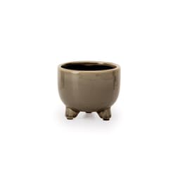 Cachepot Decorativo Redondo 10x12 cm Cinza