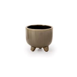 Cachepot Decorativo Redondo 12x14 cm Cinza