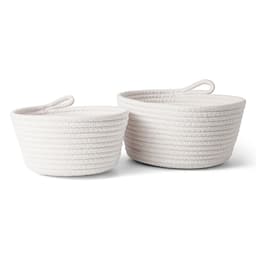 Kit com 2 Cestos Cotton Off White