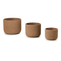 Kit com 3 Cachepots Derry Marrom