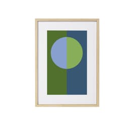 Quadro Decorativo Semicirculos Verde e Azul