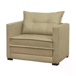 Poltrona Cama Londres Suede Bege