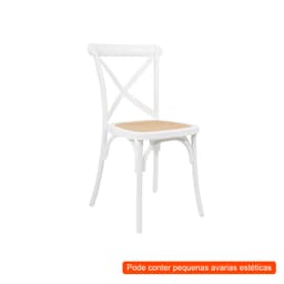 [OUTLET] Cadeira Paris com Rattan Branca