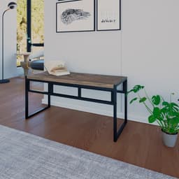 Banco 2 Lugares Wooden Carvalho Dark e Preto