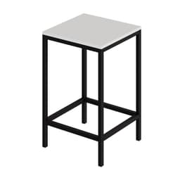 Banco Alto Wooden Branco e Preto