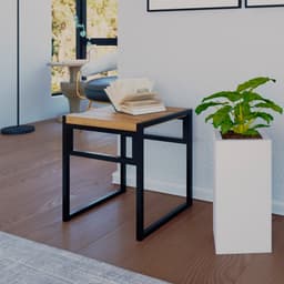 Banco Baixo Wooden Mel e Preto