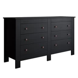 Cômoda Annanda 6 Gavetas Preta
