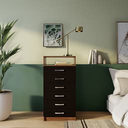 Cômoda Óreas 6 Gavetas Imbuia e Preta