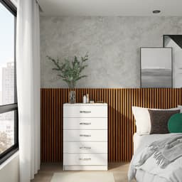 Cômoda Gaia 5 Gavetas Evidência Branco