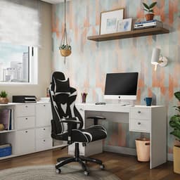 Cadeira Gamer Dexterity Preta e Branca